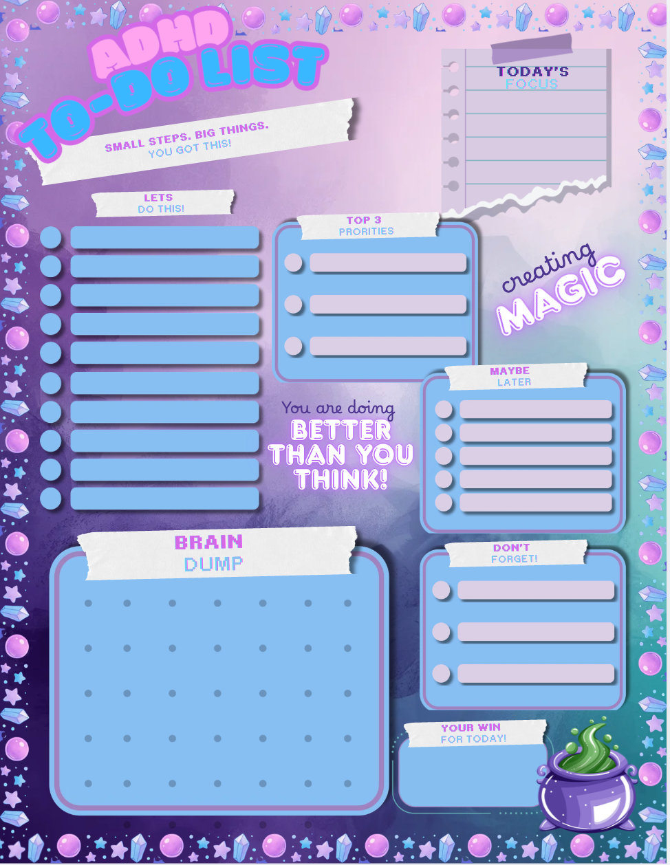 Digital Insert : ADHD To-Do List